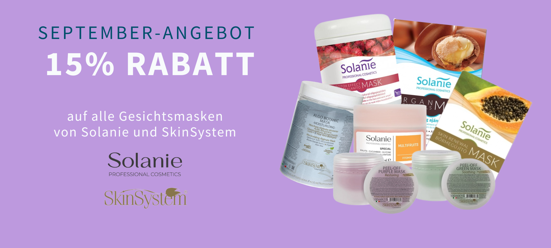Angebot, masken, solanie, skinsystem, alginat masken, crememaske